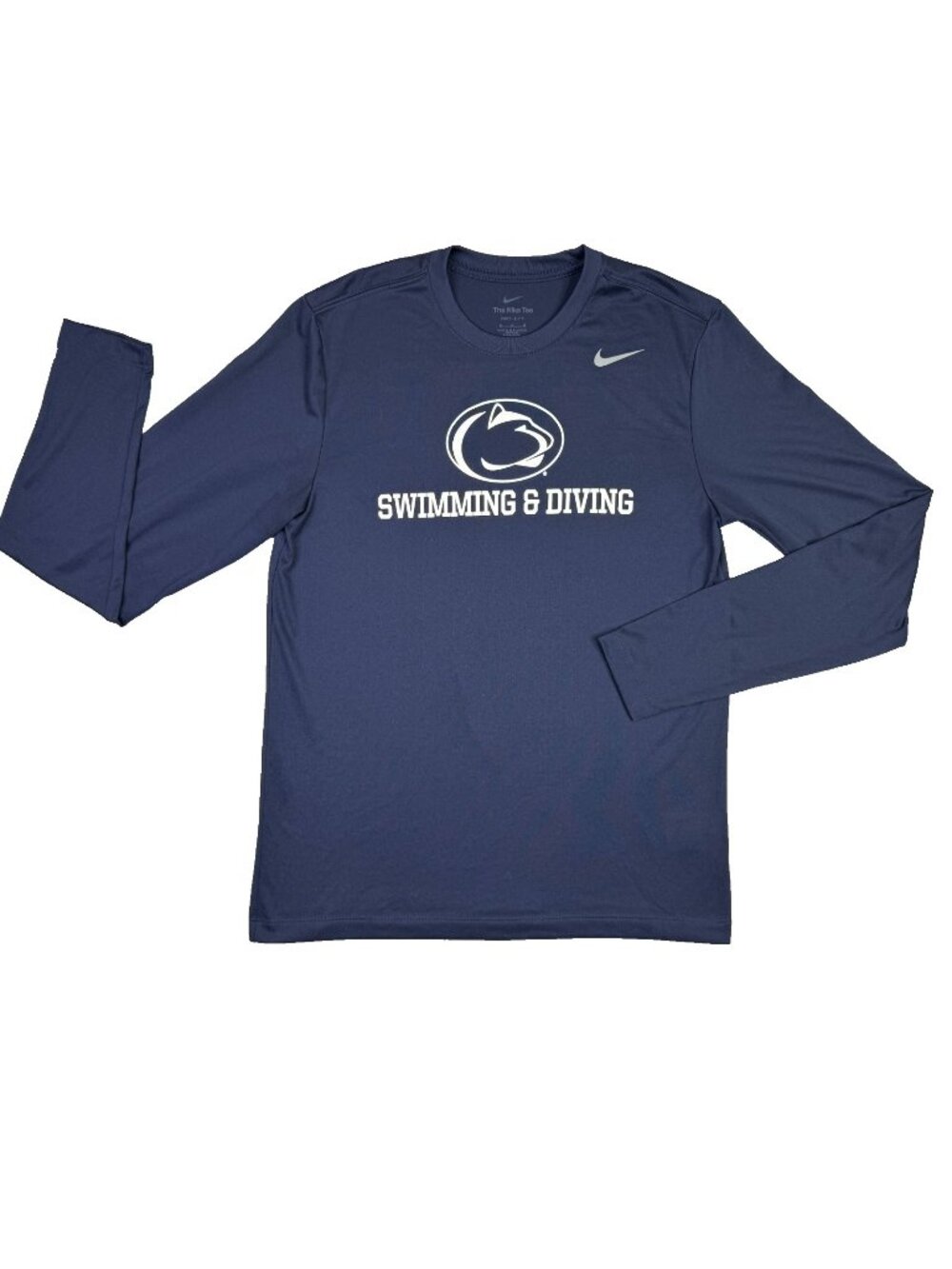 Nike Dri-Fit Penn State Swimming & Diving T Shirt Mens M Blue Long Sleeve Tee